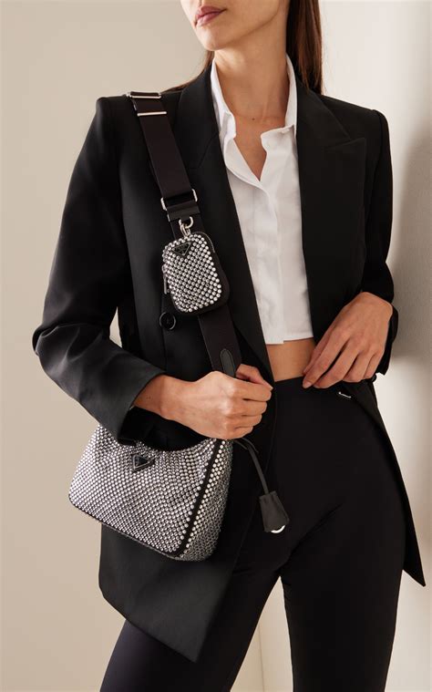 prada crystal bag outfit|Prada crystal bucket bag.